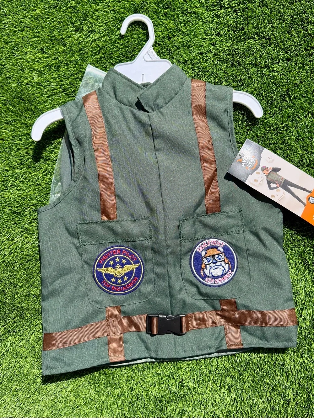 Hide and Eek! Kids FIGHTER PILOT Vest with Badge Patches